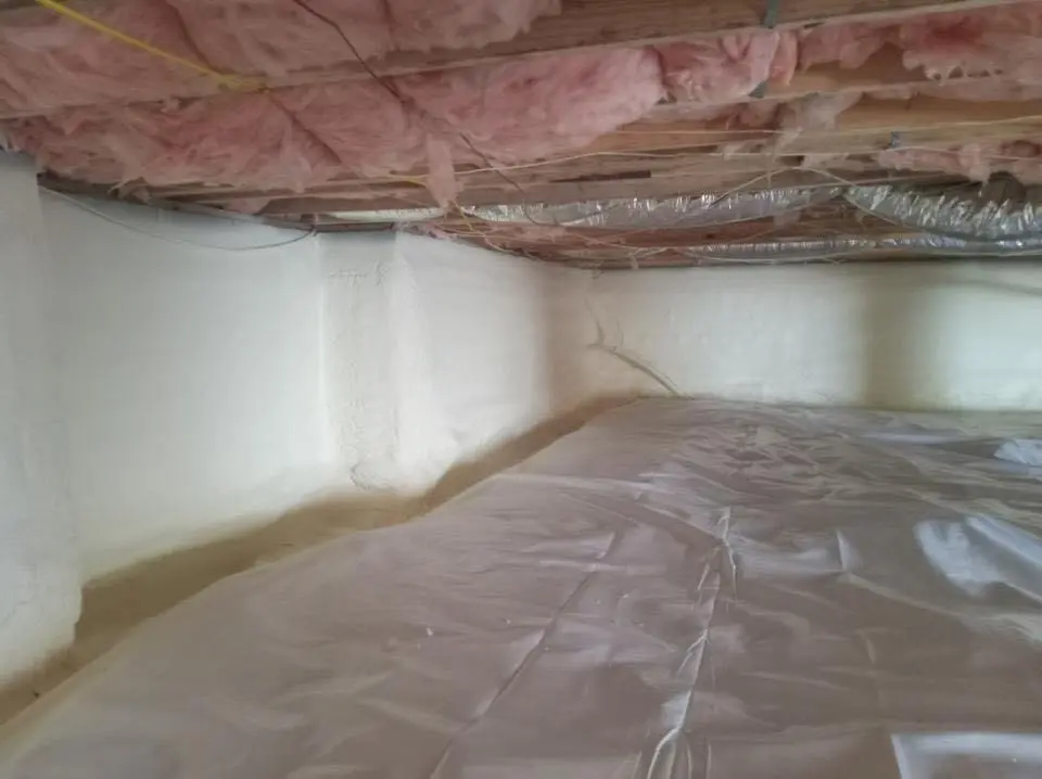 Crawl space encapsulation with closed-cell spray foam for Attic Insulation in Lower Salford